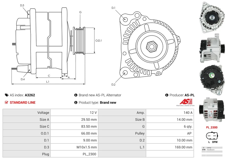 Nowy Alternator AUDI A6 C5 Avant (4B5, 4B6) 2.5 TDI VW PASSAT B5 (3B2) 1.6 - obrazek 6